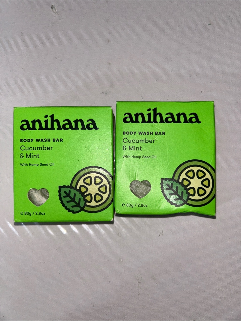 2x Anihana Cucumber & Mint Body Wash Bar